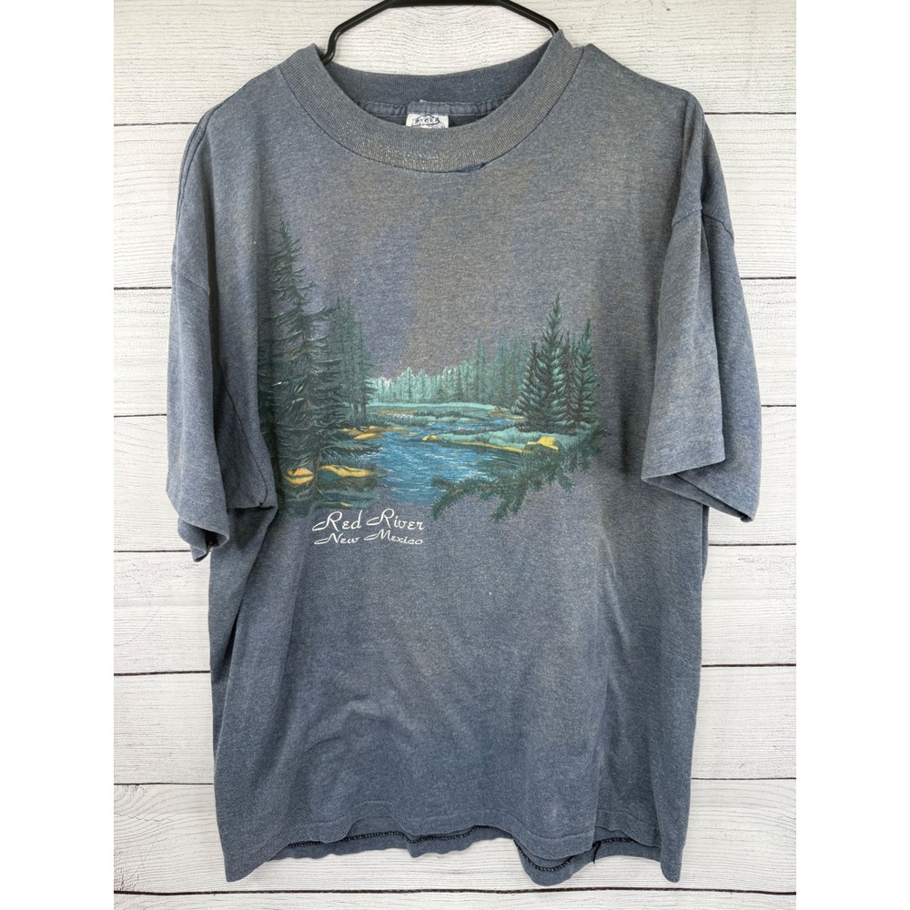 Vintage Red River‎ New Mexico Landscape Graphic T-Shirt XL